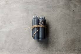 LEEFF DINNER CANDLES DORIS SHORT GREY SET OF 7 ()